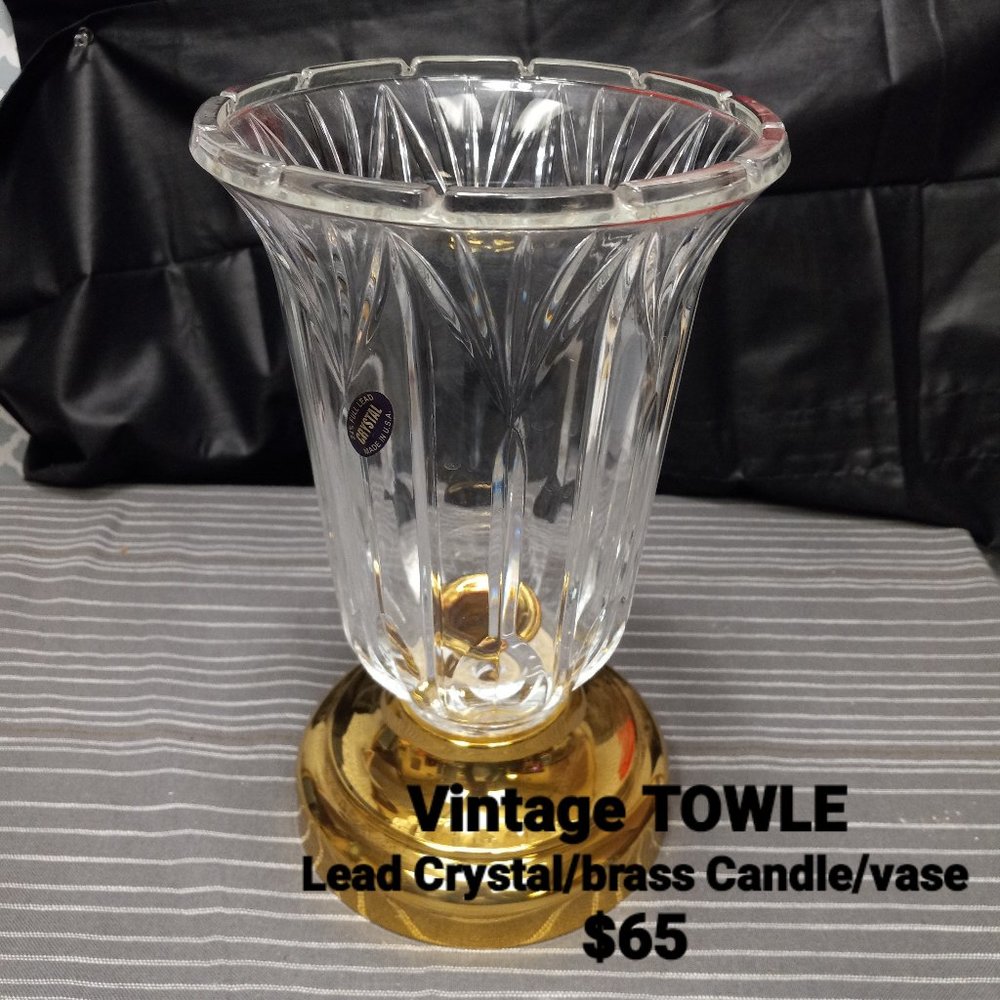 VINTAGE TOWLE CRYSTAL VASE/CANDLE/LAMP